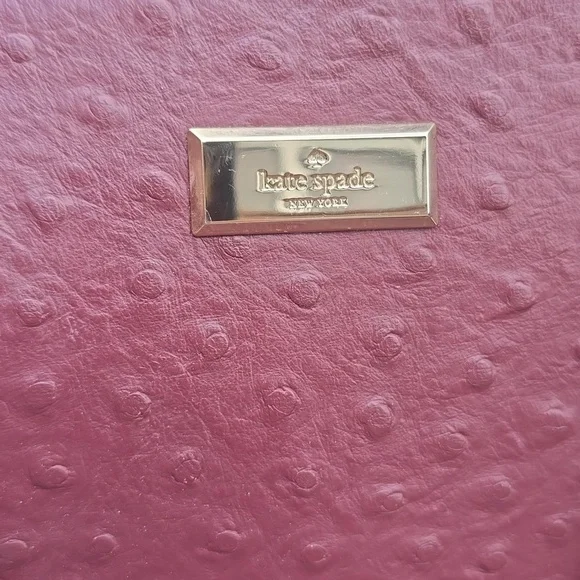 Kate Spade Bristol Drive Ostrich Cherrywood bag 2 Way Bag - Picture 12 of 15